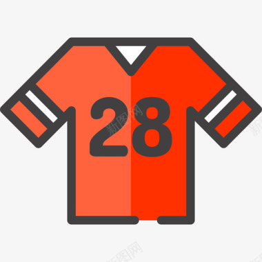 足球运动衫运动9线性颜色图标图标