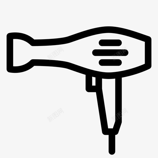 吹风机梳子卷发图标svg_新图网 https://ixintu.com 卷发 吹风机 梳子 购物女性