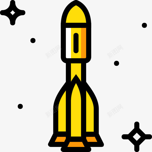 火箭太空13号黄色图标svg_新图网 https://ixintu.com 太空13号 火箭 黄色