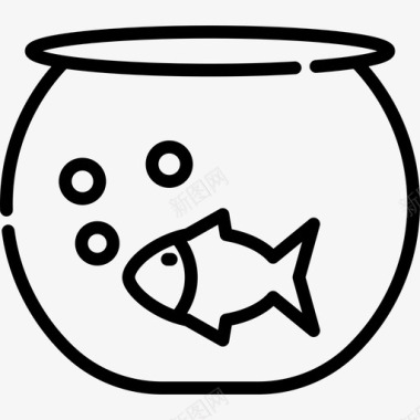 鱼缸兽医3线性图标图标