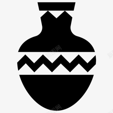 埃及瓮古器皿古董花瓶图标图标