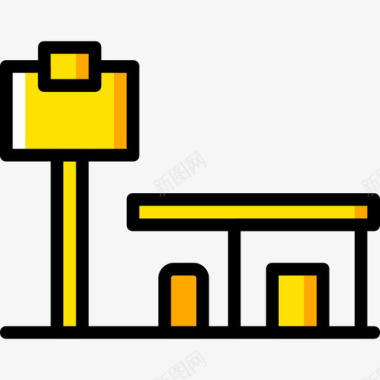 加油站城市景观4黄色图标图标