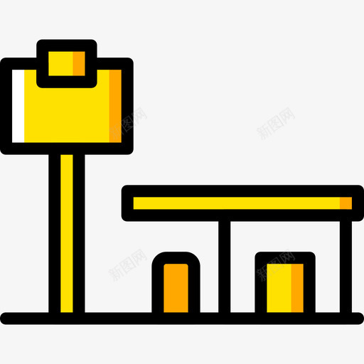 加油站城市景观4黄色图标svg_新图网 https://ixintu.com 加油站 城市景观4 黄色