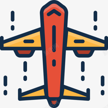 飞机航运物流线颜色图标图标