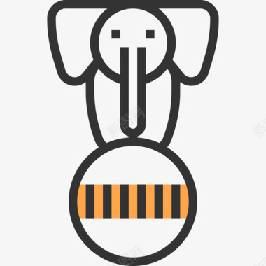 大象马戏团29黄影图标图标