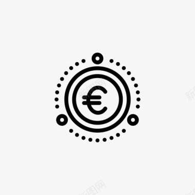 连接经济商业欧元图标图标