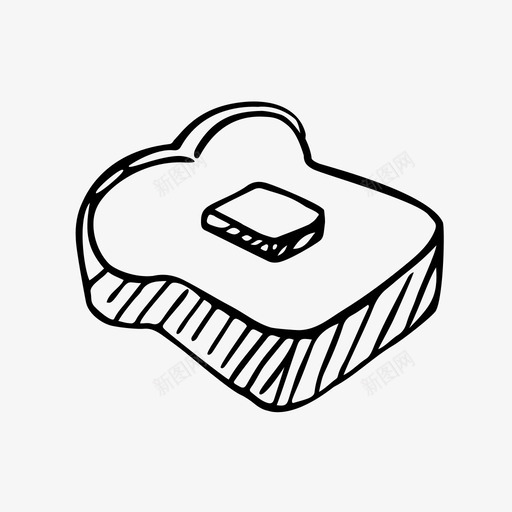 吐司面包食物图标svg_新图网 https://ixintu.com 吐司 手绘 手绘食品 点心 甜食 面包 食物