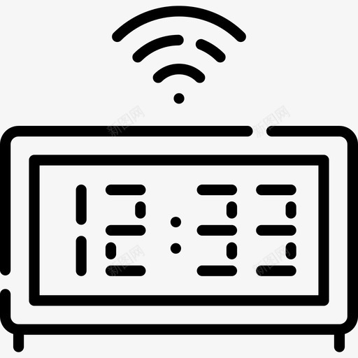 闹钟物联网2线性图标svg_新图网 https://ixintu.com 物联网2 线性 闹钟