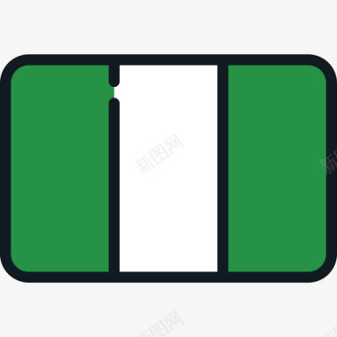 尼日利亚旗帜收藏4圆角矩形图标图标
