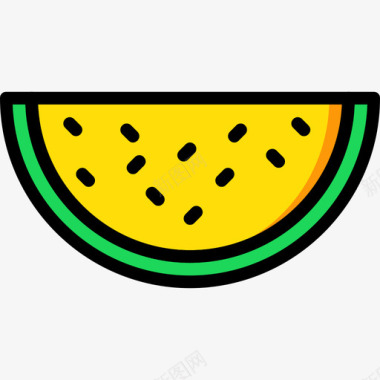 西瓜美食黄色图标图标