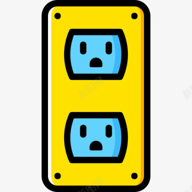 插座连接器电缆4黄色图标图标