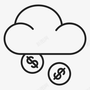 云商业和金融计算云图标图标