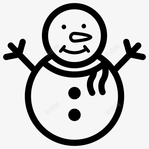 雪人圣诞节冰冻图标svg_新图网 https://ixintu.com 冬天 冰人 冰冻 圣诞节 雪人