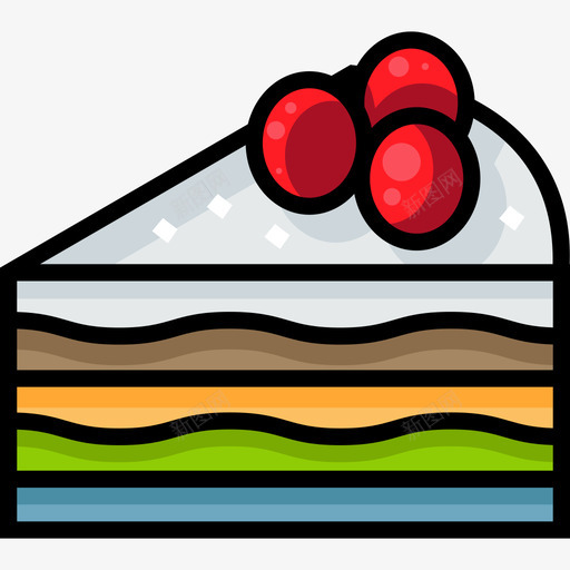 蛋糕面包店6线性颜色图标svg_新图网 https://ixintu.com 线性颜色 蛋糕 面包店6