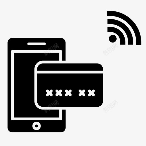 网银信用卡支付图标svg_新图网 https://ixintu.com wifi 信用卡 支付 无线通讯 物联网字形 网银 购物