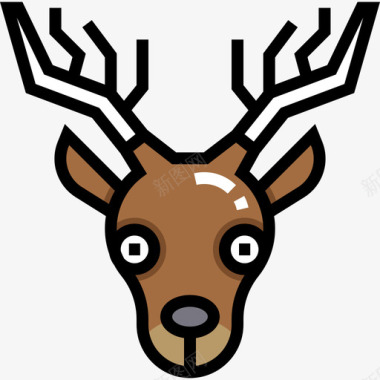 鹿狩猎4线性颜色图标图标
