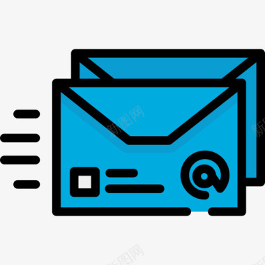 电子邮件数字营销25线性颜色图标图标