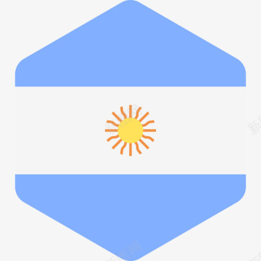阿根廷国际国旗2六边形图标图标