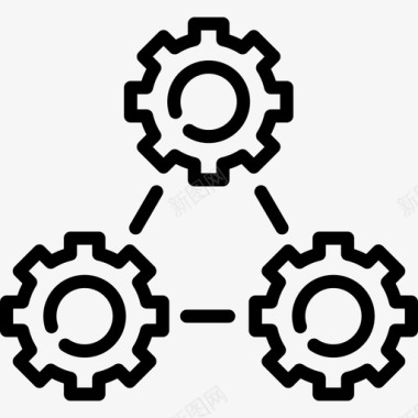 齿轮商务和办公12直线型图标图标
