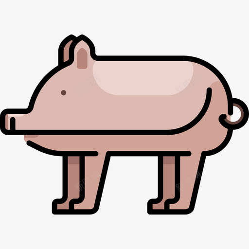 猪动物20线性颜色图标svg_新图网 https://ixintu.com 动物20 猪 线性颜色