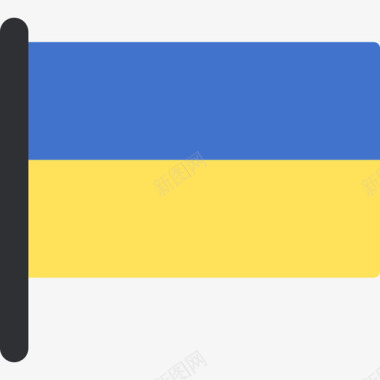 乌克兰国际国旗5桅杆图标图标