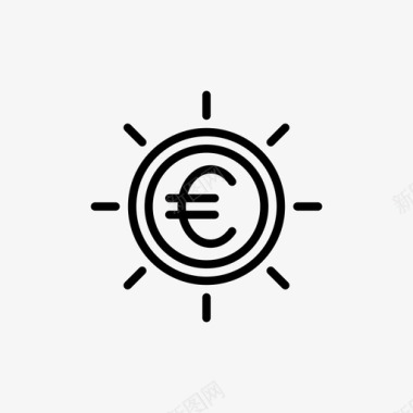 硬币欧元货币经济图标图标