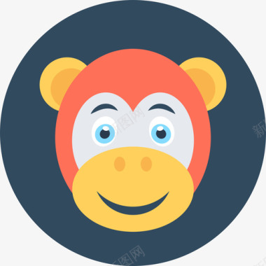 猴子动物33圆形图标图标