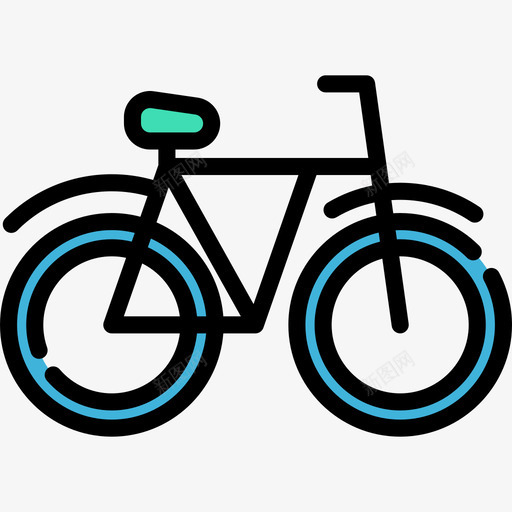 自行车暑假11线性颜色图标svg_新图网 https://ixintu.com 暑假11 线性颜色 自行车