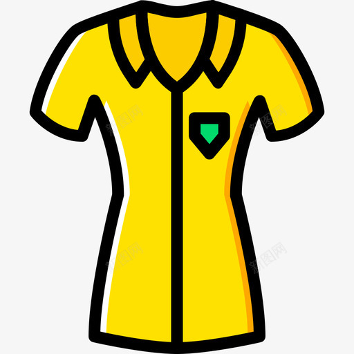 衬衫女装3黄色图标svg_新图网 https://ixintu.com 女装3 衬衫 黄色