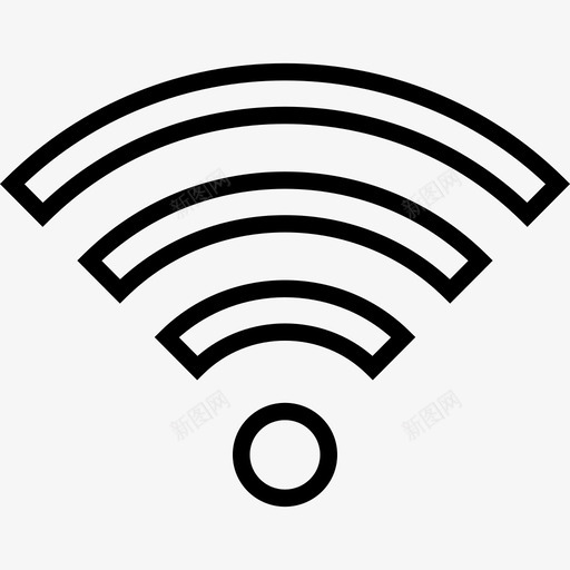 无线信号通信和媒体5线性图标svg_新图网 https://ixintu.com 无线信号 线性 通信和媒体5