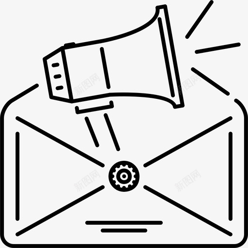 邮件，信件，喇叭svg_新图网 https://ixintu.com 邮件，信件，喇叭 线性 精美 方正