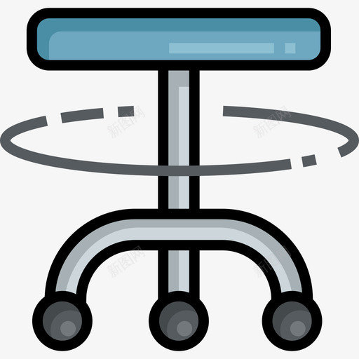 转椅家用家具线性颜色图标svg_新图网 https://ixintu.com 家用家具 线性颜色 转椅