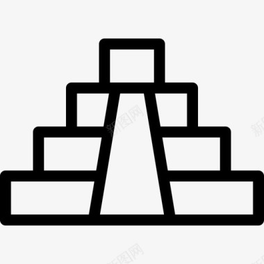 金字塔位置5直线图标图标