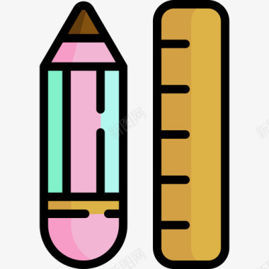 铅笔童年2线颜色图标图标