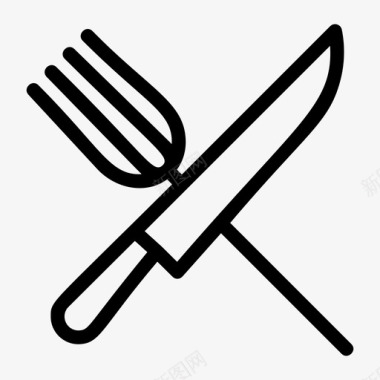 叉子和刀酒店厨房图标图标