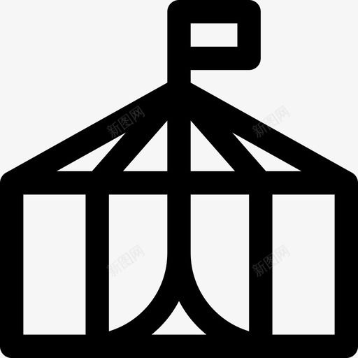 马戏团帐篷城市元素11线性图标svg_新图网 https://ixintu.com 城市元素11 线性 马戏团帐篷