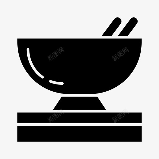 碗和筷子吃食物图标svg_新图网 https://ixintu.com 厨房用品 吃 用具 碗和筷子 食物