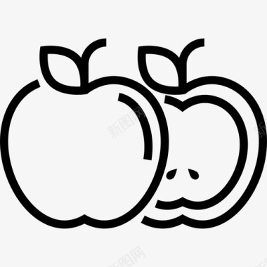 苹果夏季食品饮料5线性图标图标