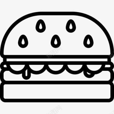 汉堡食品和饮料15直系图标图标