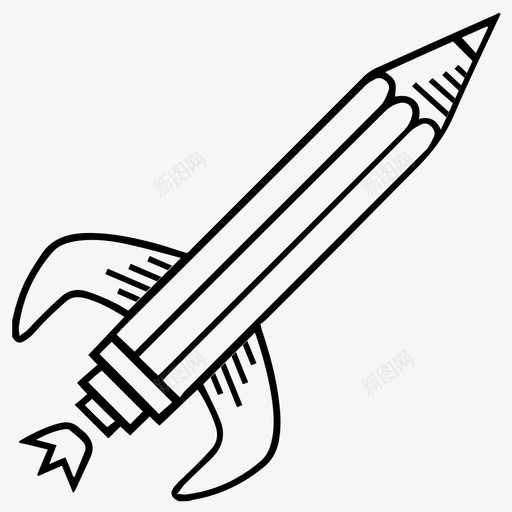 铅笔火箭快速想法图标svg_新图网 https://ixintu.com 办公室 快速 想法 铅笔火箭