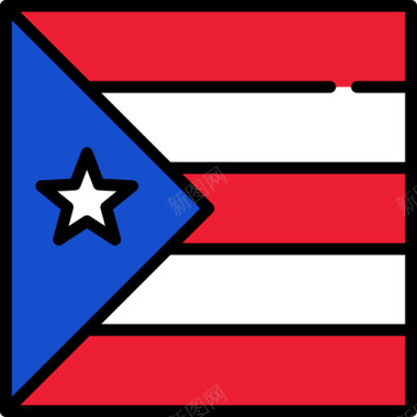 波多黎各国旗收藏3广场图标图标