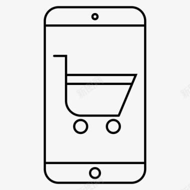 手机购物购物车网上购物图标图标