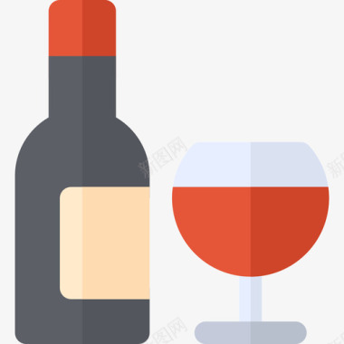 葡萄酒野餐3平淡图标图标