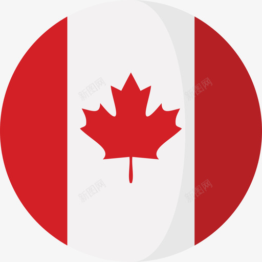 加拿大3面圆旗图标svg_新图网 https://ixintu.com 加拿大3面圆旗