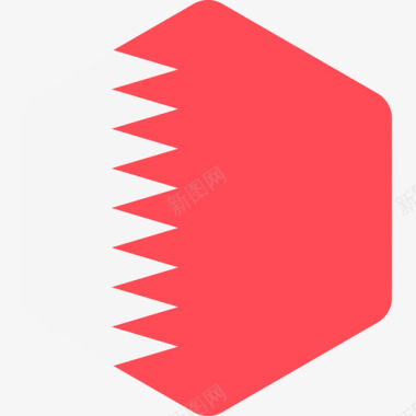巴林国际国旗2六边形图标图标
