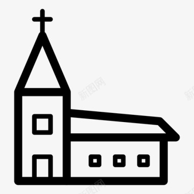 教堂小教堂教区图标图标