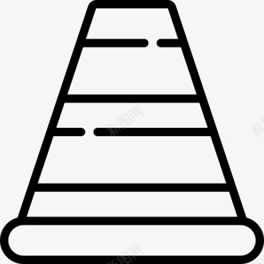 锥形消防6线性图标图标