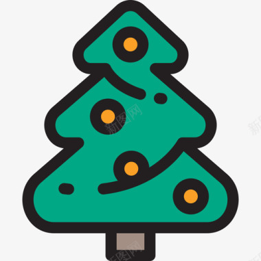 圣诞树圣诞36线形颜色图标图标