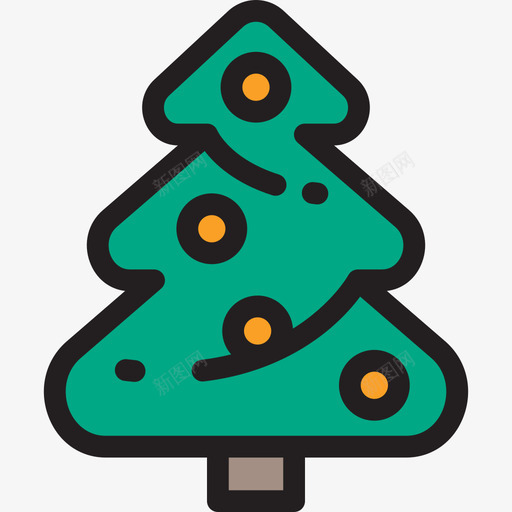 圣诞树圣诞36线形颜色图标svg_新图网 https://ixintu.com 圣诞36 圣诞树 线形颜色