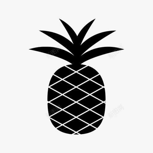 菠萝水果健康图标svg_新图网 https://ixintu.com 健康 植物 水果 热带 菠萝